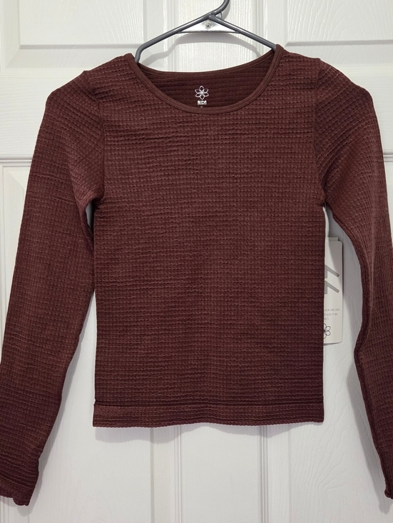 Aura Other - Aura Girl's Long Sleeve Waffle Knit Brown Shirt Size M/L